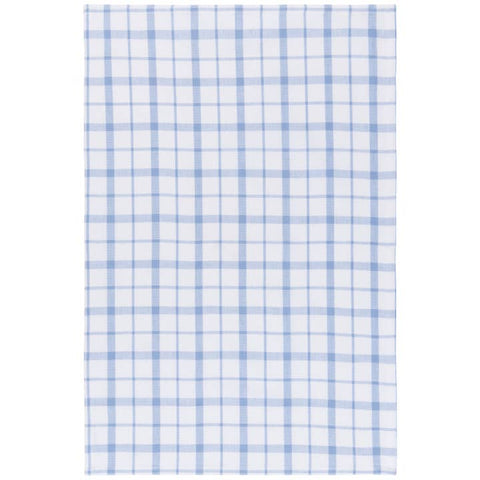 Blue and white checkered towel on a white background