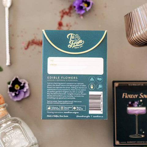 Edible Flowers - Seed Packet & Cocktail Recipe (Charm) - Soil - To & From Gift Co.