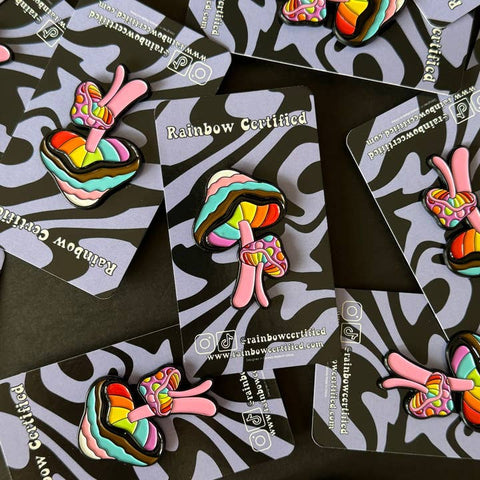 Mushroom Rainbow Pride Enamel Pin