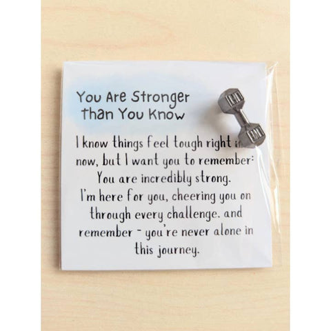 Encouragement card with dumbbell trinket Canada