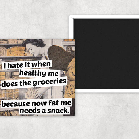 Healthy Me Does the Groceries Magnet backside