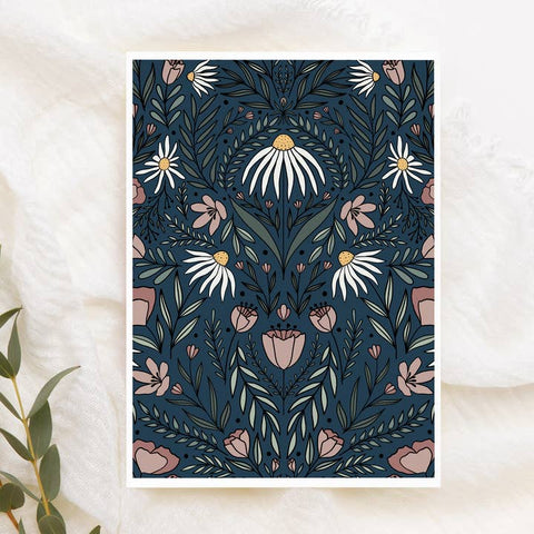 Floral Daisy Greeting Card - Greeting Card - Kourtni Gunn Art