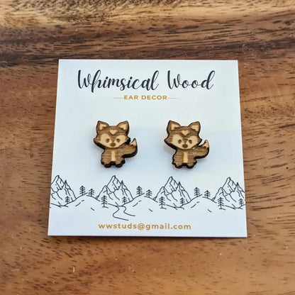 Whimsical Wood - Fox Stud Earrings