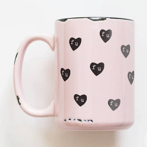 FU Hearts Ceramic Mug - Mug - Prairie Chick Prints