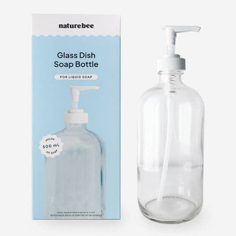 Glass Dish Soap Bottle - Cleaner - Nature Bee