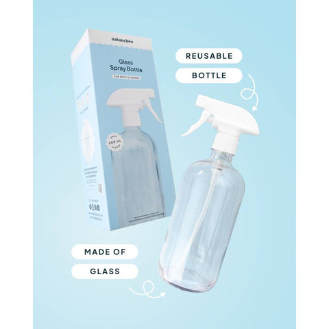 Glass Multi - Purpose Spray Bottle - Cleaner - Nature Bee