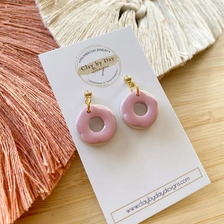 Glazed Donut Dangle Earring