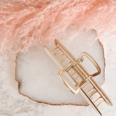 Gold Metal & Pearl Hair Claw Clip - Hair Accessory - Kitten Claws Clips
