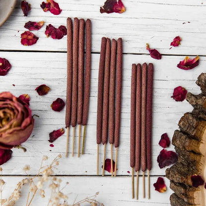 Hand rolled Rose Incense pack of 4