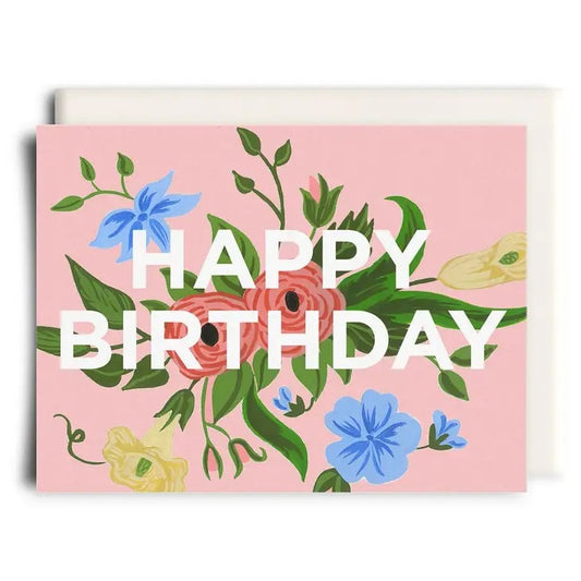 Inkwell Cards - Happy Birthday Floral