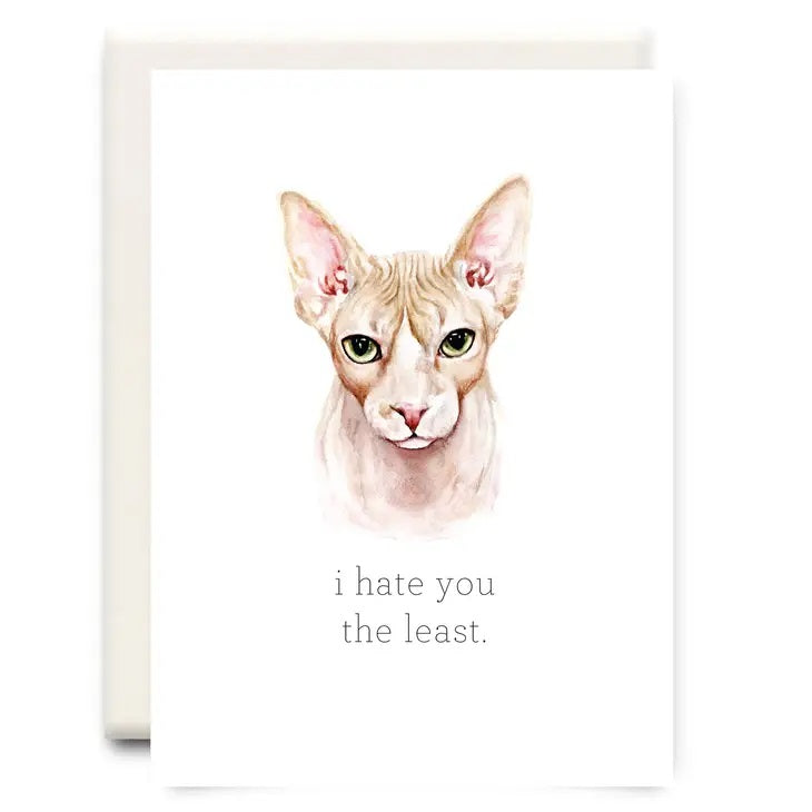 Inkwell Cards - Hate You The Least Cat Card