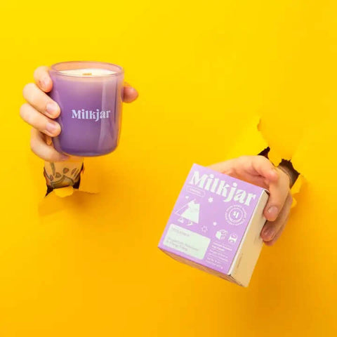 Himalaya Candle by milk jar