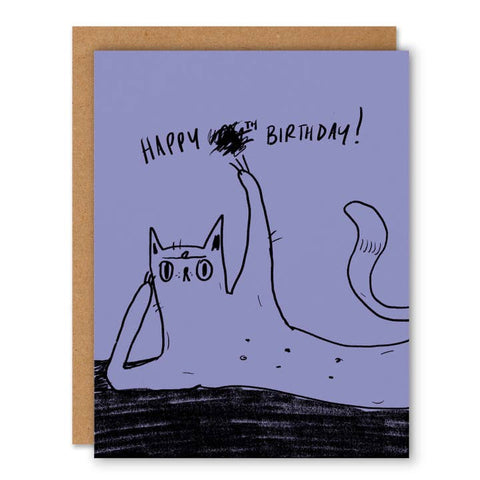 Indeterminate Cat Scratch Birthday Card - Greeting Card - Badger & Burke