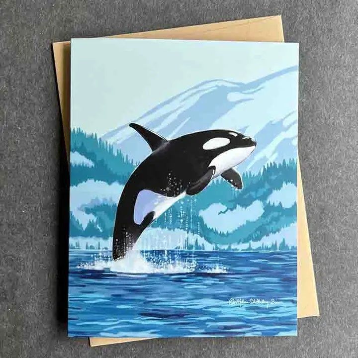 True North Creations - Orca Jumping Greeting Card