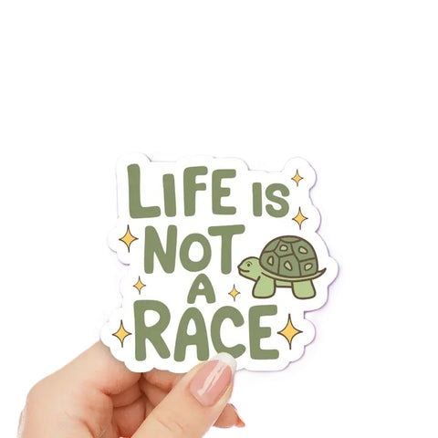 Life Is Not A Race Funny Turtle Sticker