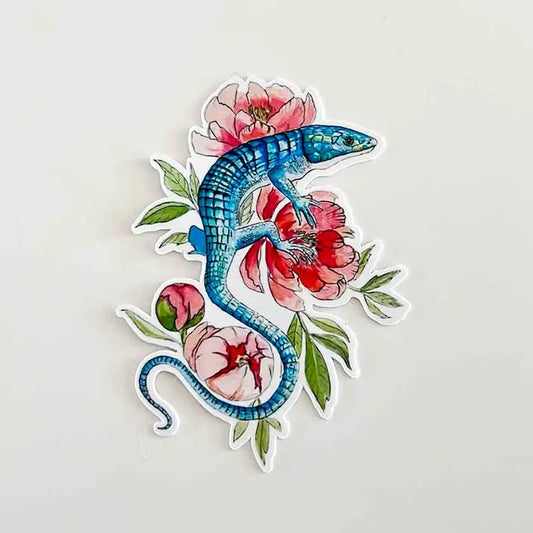 Lizard Peony Sticker