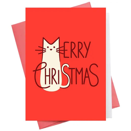 Merry Christmas Cat Greeting Card