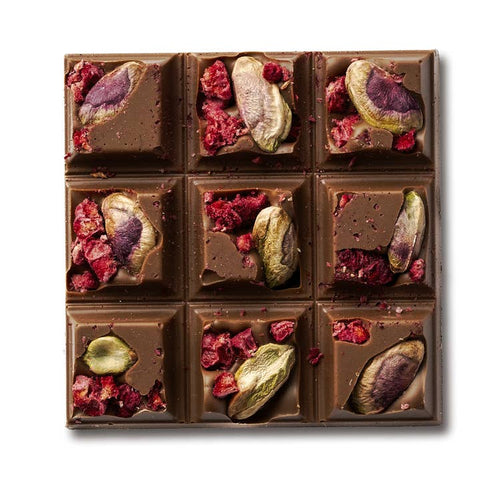 Milk Chocolate Raspberry Pistachio Bar - Chocolate - Salt Spring Chocolate