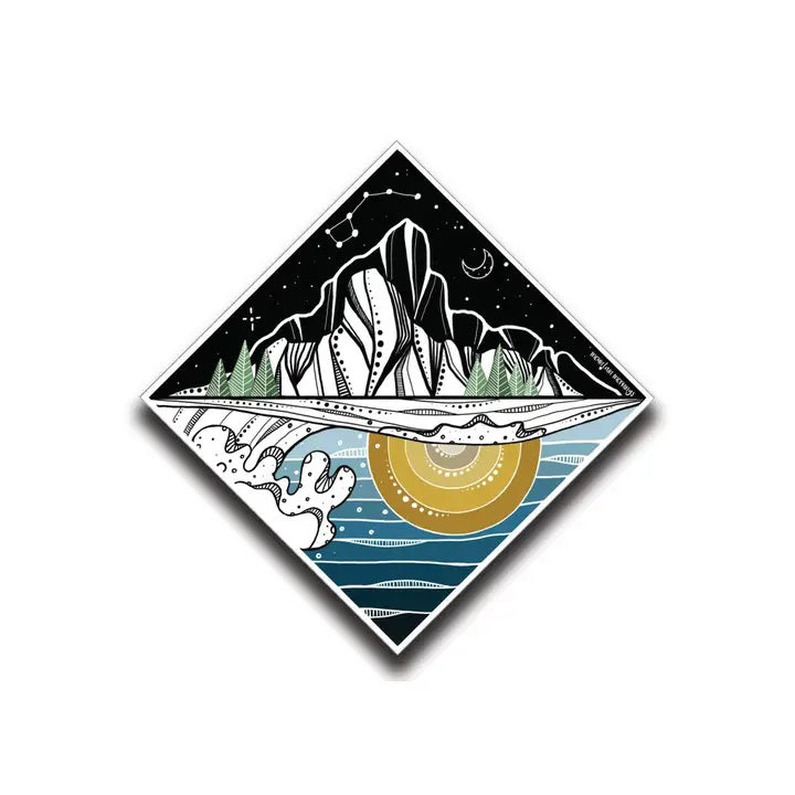 Mountain and Ocean Sticker