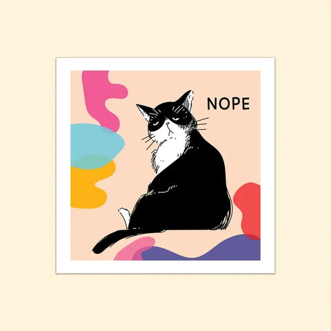 Nope Cat Vinyl Sticker