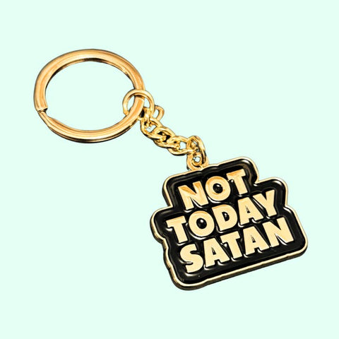 Not Today Satan Keychain - Keychain - Creativien Studio