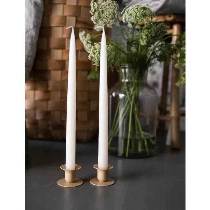 10" Off White Taper Candles