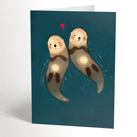 Otters in Love Card - Greeting Card - Valérie Boivin Illustration
