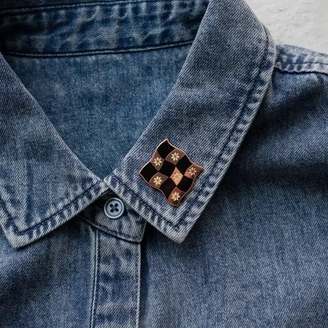 Patchwork Pin on shirt