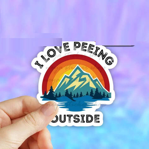 Peeing Outside Sticker