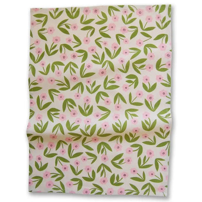 Pink Flowers Tea Towel