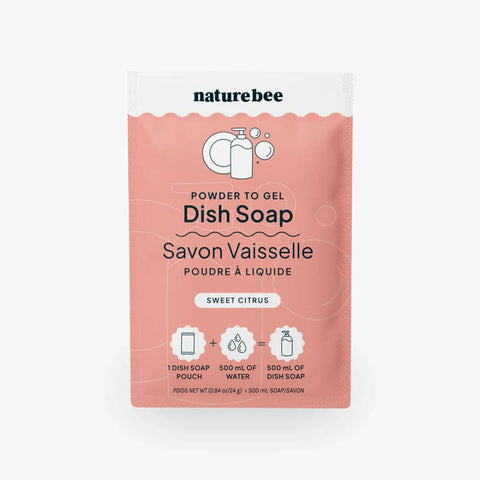 Plastic Free Dish Soap - Powder To Gel (Choose Scent) - Cleaner - Nature Bee