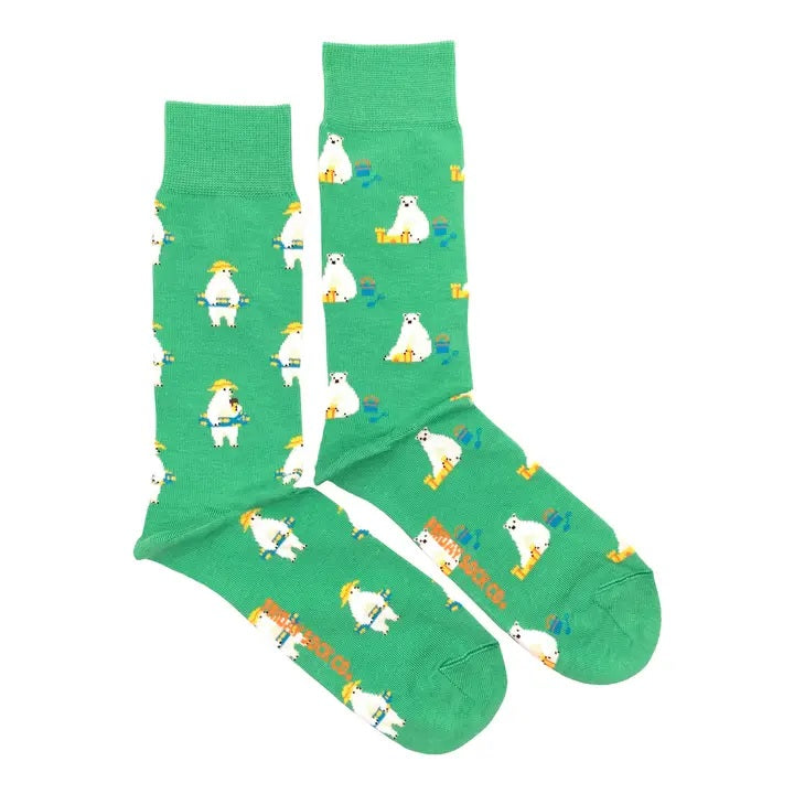 Men's Polar Bear At the Beach Socks