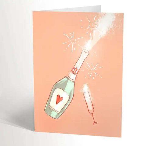 Pop! Champagne Card - Greeting Card - Valérie Boivin Illustration