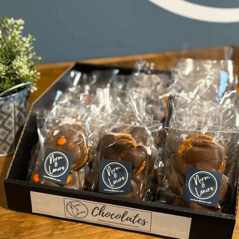 Chocolate Coated Pecan Pretzel Bites