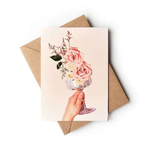 Raise a Glass Floral Photography Greeting Card - Greeting Card - Still Wild