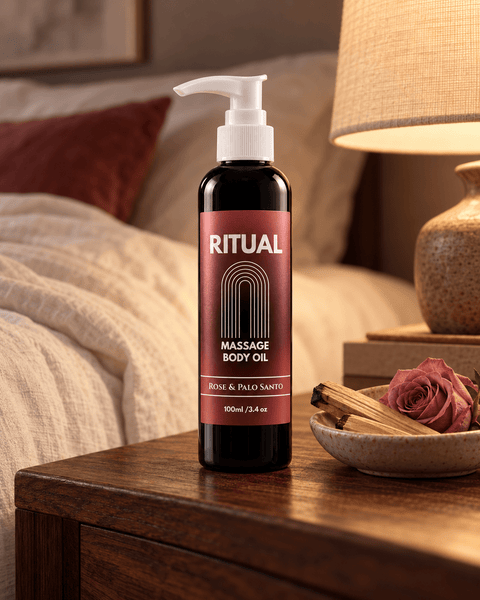 Ritual Massage Oil - Rose + Palo Santo - Body Oil - Bare Skin Bar