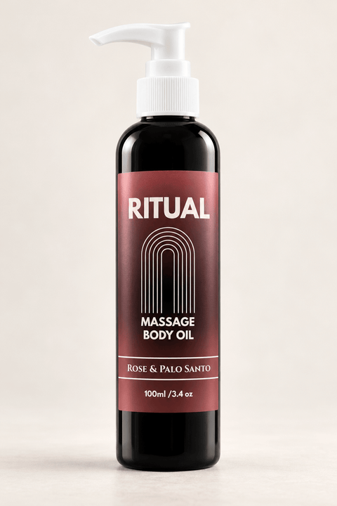 Ritual Massage Oil - Rose + Palo Santo - Body Oil - Bare Skin Bar