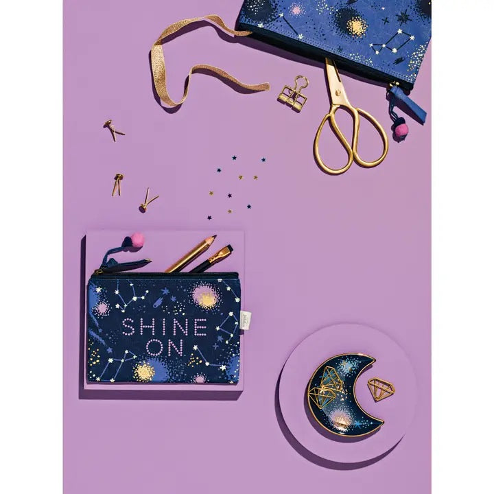 Shine Zipper Pouches Set of 2