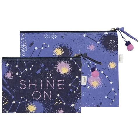 Shine Zipper Pouches Set of 2