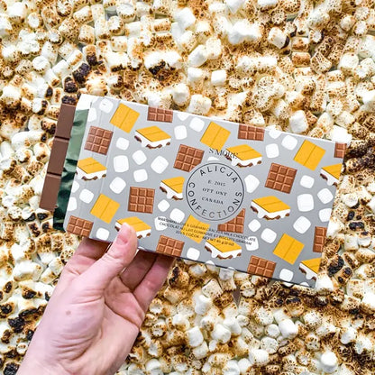 S'more Milk Postcard Chocolate Bar with marshmallows
