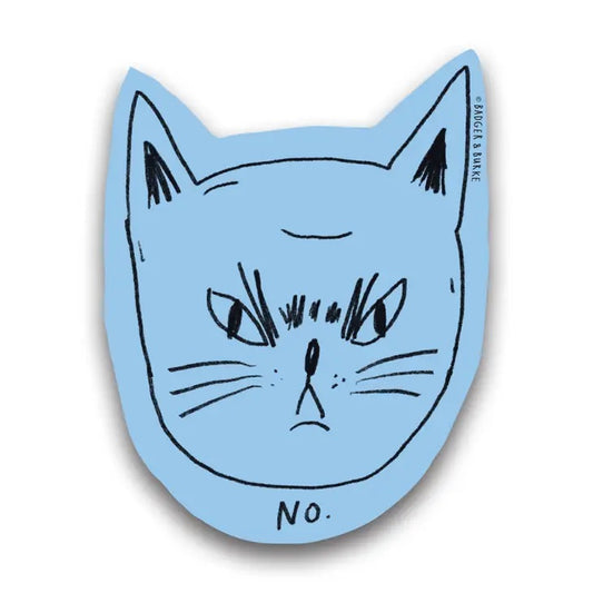 Badger & Burke - No Blue Cat Face Sticker