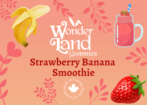 Strawberry Banana Smoothie Vegan Gummies - Candy - Wonderland Gummies