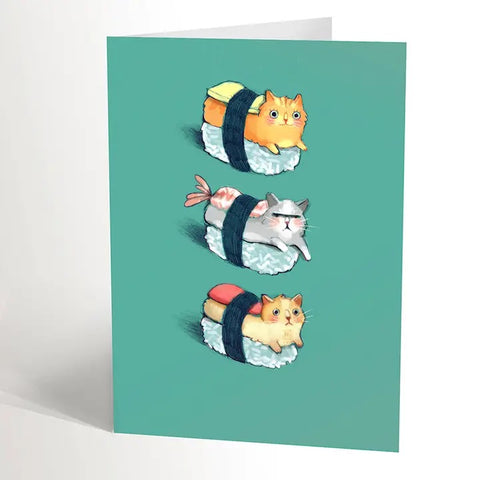 Sushi Cat Greeting Card
