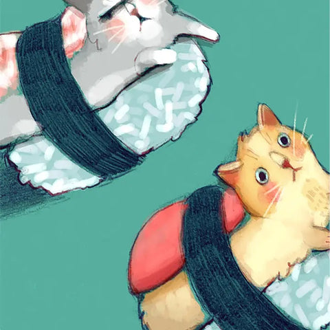Sushi Cat Greeting Card