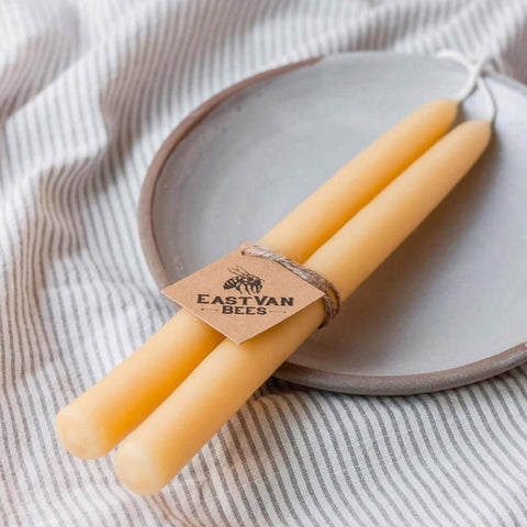 Taper Candlestick Beeswax Candles - Candle - EastVan Bees