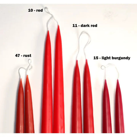 10" Light Burgundy Taper Candles