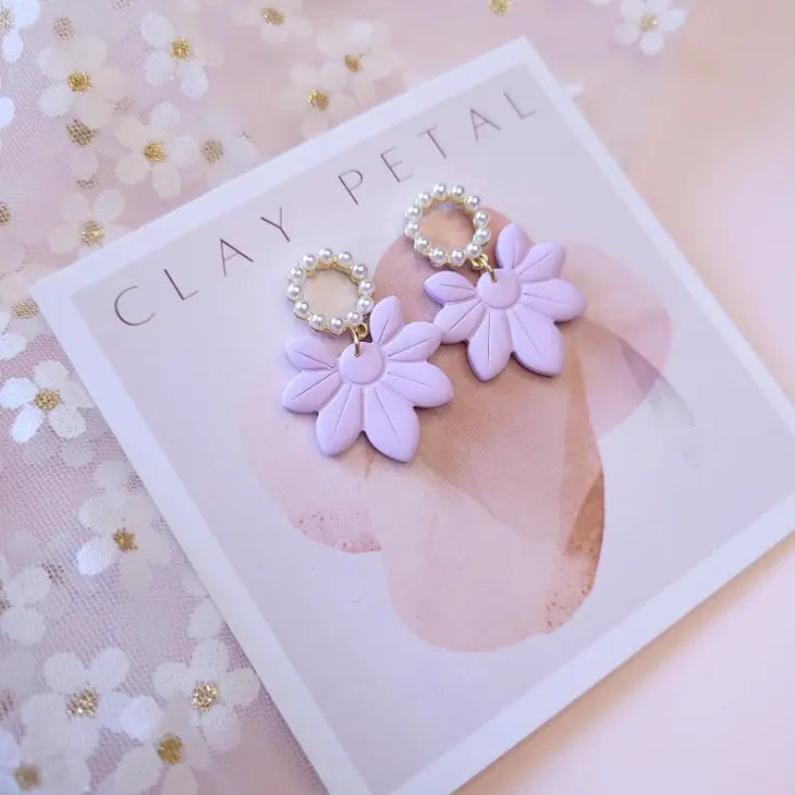 Clay Petal - The Audrey Flower Clay Earrings