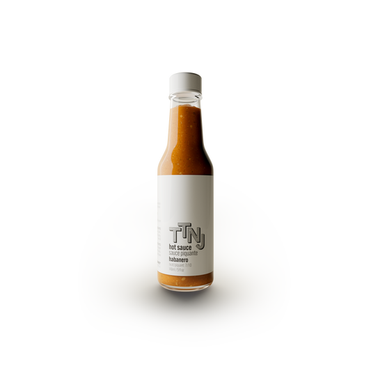 TTNJ - Habenero Hot Sauce in glass bottle with white label