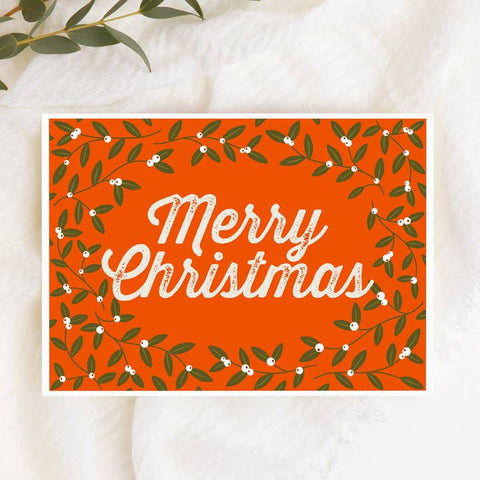 Traditional Merry Christmas Card - Greeting Card - Kourtni Gunn Art