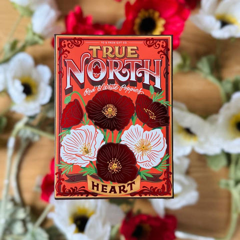 True North Red & White Poppies (Heart) - Canada Seed Packet - Soil - To & From Gift Co.